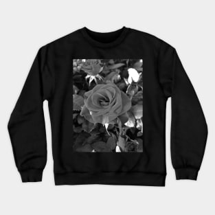 Roses Outside the Store in Black and White 4 Crewneck Sweatshirt